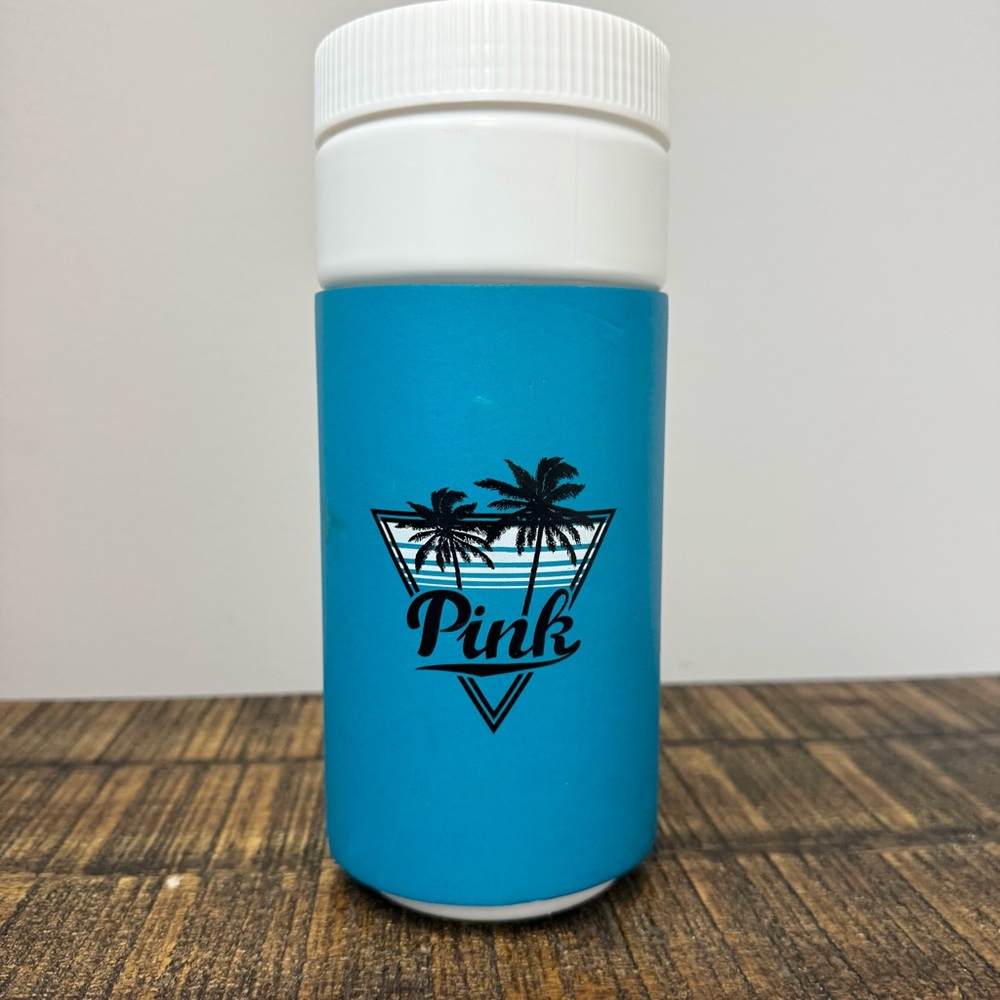 Victoria’s Secret PINK Retro Water Bottle Blue “Good Vibes” 32oz